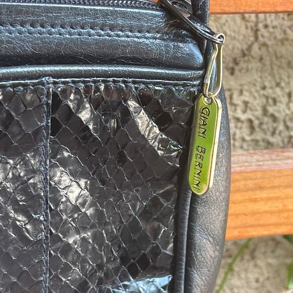 Giani Bernini snakeskin black leather purse VTG - Picture 8 of 9